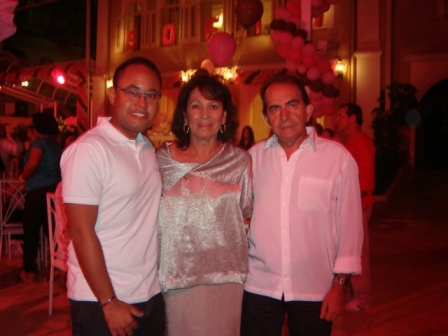 Eliana Lima com o filho Davi e o marido Getulio Lima
